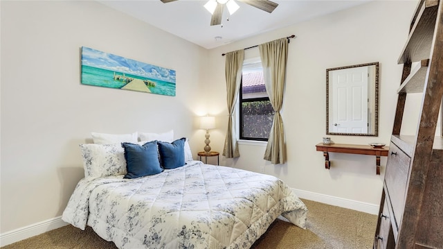 1358 Cielo Ct, North Venice, FL 34275 - bedroom with ceiling fan, carpet floors, and baseboards