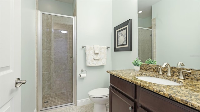 1358 Cielo Ct, North Venice, FL 34275 - full bathroom featuring a stall shower, vanity, and toilet