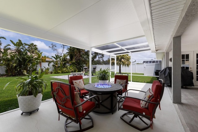 3889 Canopy Way, Sarasota, FL 34235 - view of patio with an outdoor fire pit