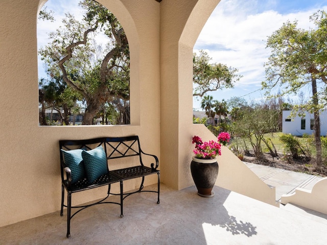 view of patio / terrace with a balcony