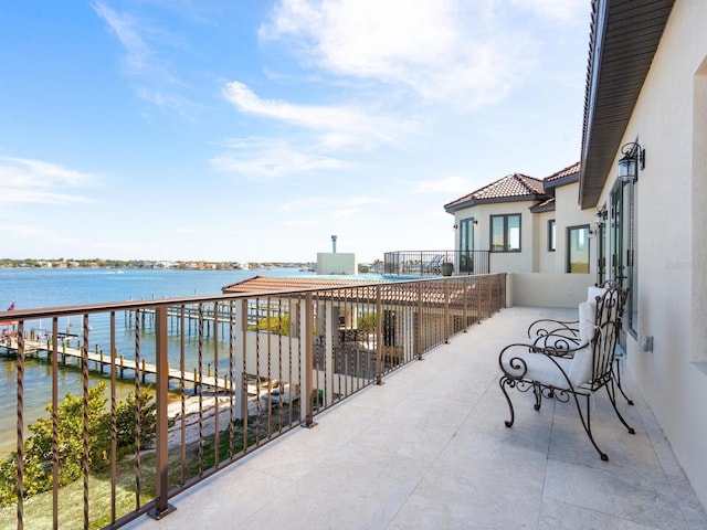 balcony with a water view
