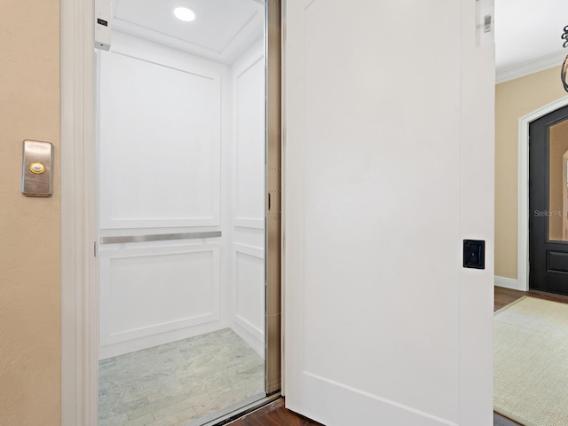 closet featuring elevator