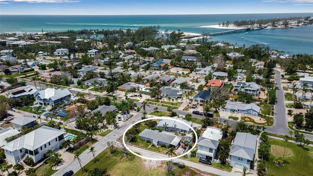 7030 Lois Ave, Longboat Key, FL 34228 - bird's eye view with a water view and a residential view