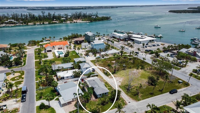 7030 Lois Ave, Longboat Key, FL 34228 - drone / aerial view featuring a water view
