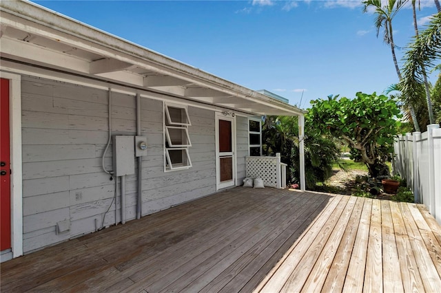 7030 Lois Ave, Longboat Key, FL 34228 - wooden terrace with fence