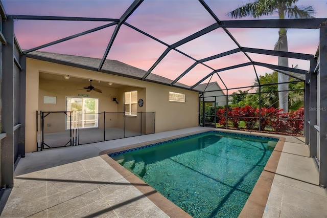 14315 Tree Swallow Way, Lakewood Ranch, FL 34202 - outdoor pool featuring a patio, ceiling fan, and a lanai