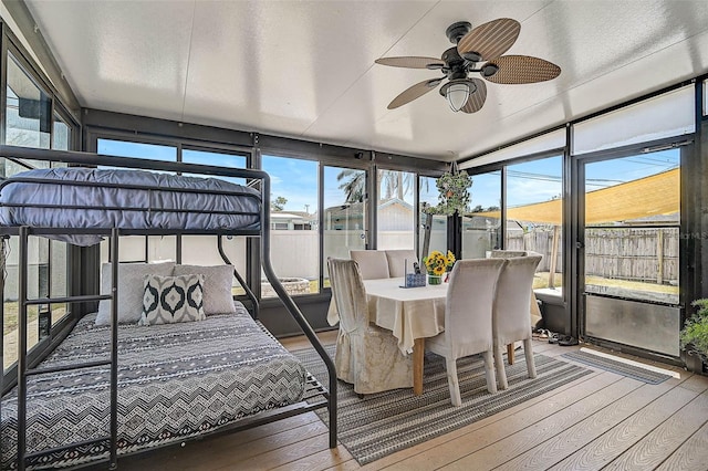 1789 Elm Dr, Venice, FL 34293 - sunroom with an outdoor living space, ceiling fan, and outdoor dining area