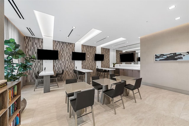111 S Pineapple Ave Unit 716, Sarasota, FL 34236 - interior space with wallpapered walls and visible vents