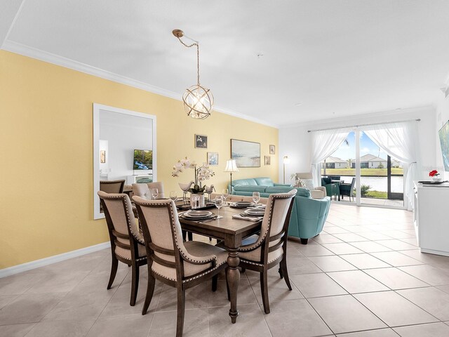 14214 Heritage Landing Blvd Unit 817, Punta Gorda, FL 33955 - dining space featuring ornamental molding, light tile patterned flooring, and baseboards
