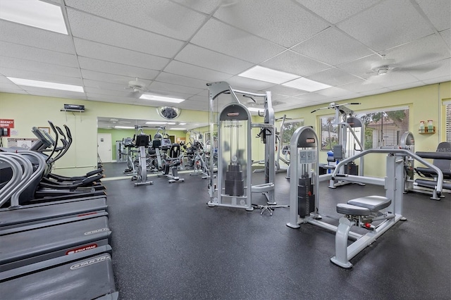 752 White Pine Tree Rd Unit 101, Venice, FL 34285 - exercise room featuring a drop ceiling
