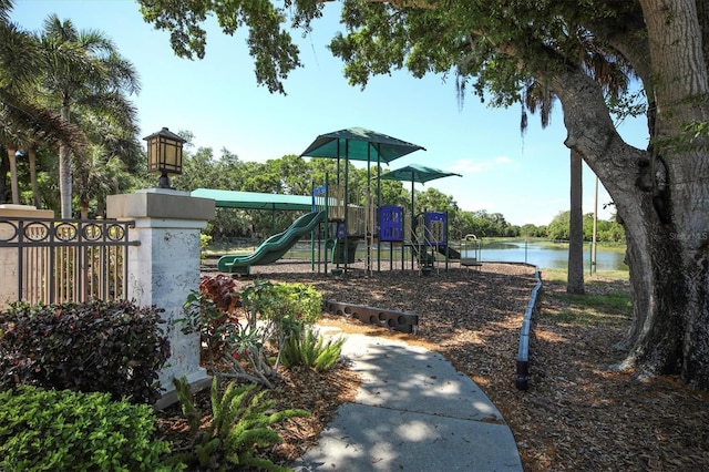 5106 Far Oak Cir, Sarasota, FL 34238 - community playground featuring fence and a water view