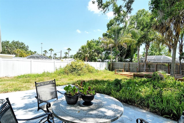view of patio / terrace featuring a fenced backyard