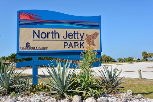 view of community sign