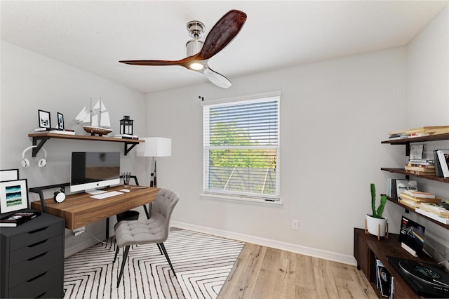 6125 35th Ct E, Bradenton, FL 34203 - office space featuring light wood-style floors, a ceiling fan, and baseboards
