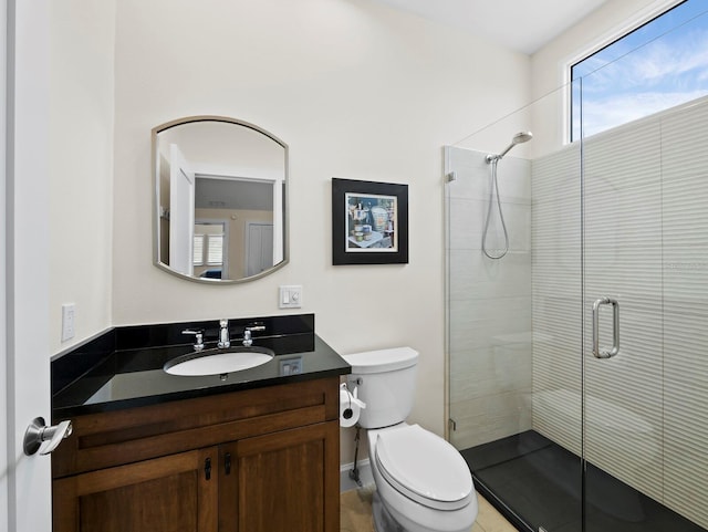 2282 Harbour Court Dr, Longboat Key, FL 34228 - bathroom with vanity, a shower stall, and toilet