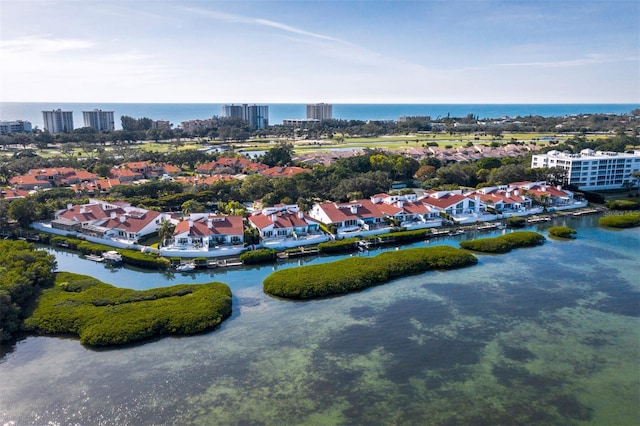 2282 Harbour Court Dr, Longboat Key, FL 34228 - aerial view with a water view and a city view