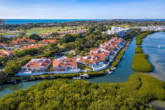 2282 Harbour Court Dr, Longboat Key, FL 34228 - birds eye view of property with a residential view and a water view