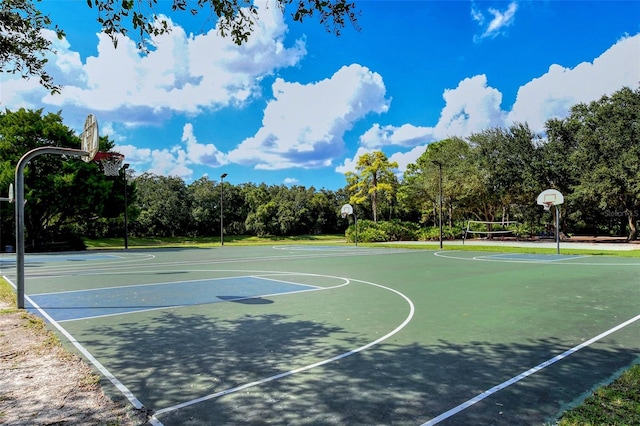 12339 Hollybush Ter, Lakewood Ranch, FL 34202 - view of sport court with community basketball court and view of wooded area