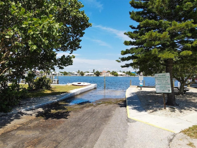 water view with a dock