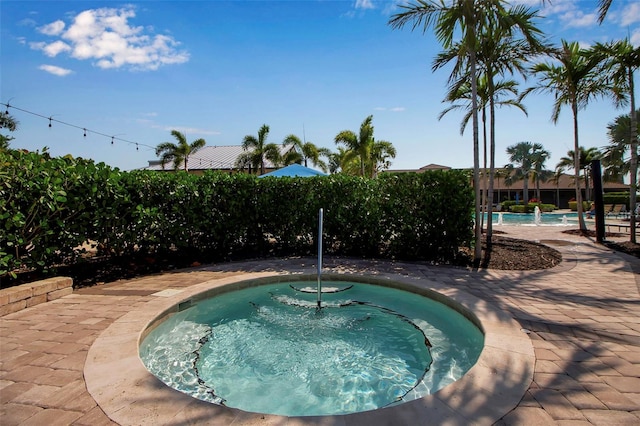 view of pool with a community hot tub