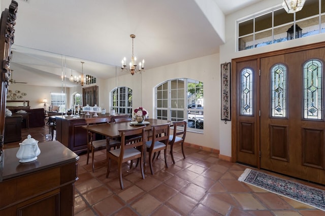 3209 2nd Ave W, Bradenton, FL 34205 - interior space with baseboards, a notable chandelier, and a high ceiling