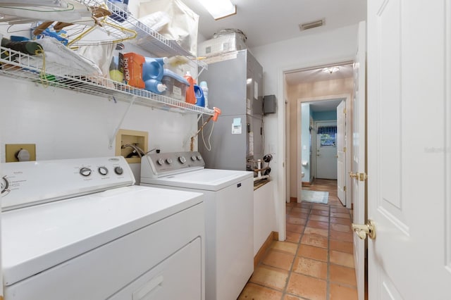 3209 2nd Ave W, Bradenton, FL 34205 - clothes washing area with visible vents, heating unit, laundry area, and washing machine and dryer