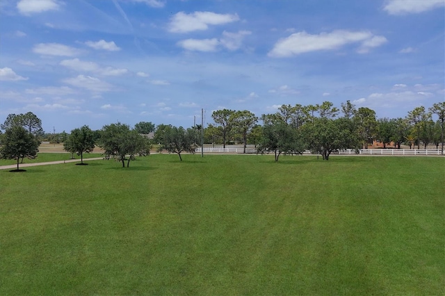 view of community featuring fence