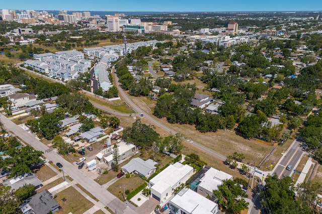 aerial view featuring a city view