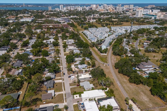 aerial view featuring a city view