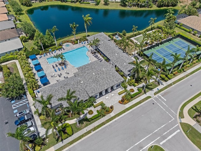 13319 Deep Blue Pl, Bradenton, FL 34211 - drone / aerial view of a pool area and a large body of water