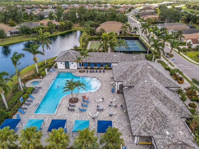 13319 Deep Blue Pl, Bradenton, FL 34211 - community pool featuring a water view, a residential view, and a hot tub