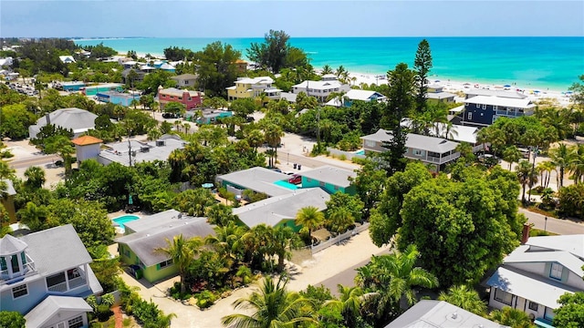 205 Elm Ave, Anna Maria, FL 34216 - birds eye view of property featuring a view of the beach and a water view