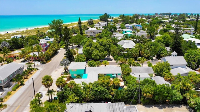 205 Elm Ave, Anna Maria, FL 34216 - birds eye view of property featuring a beach view, a residential view, and a water view