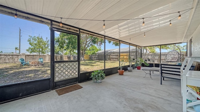 view of unfurnished sunroom