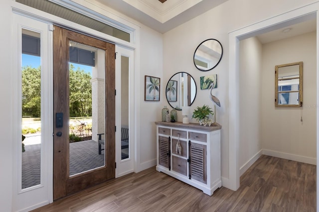 14210 9th Ter NE, Bradenton, FL 34212 - doorway featuring wood finished floors and baseboards