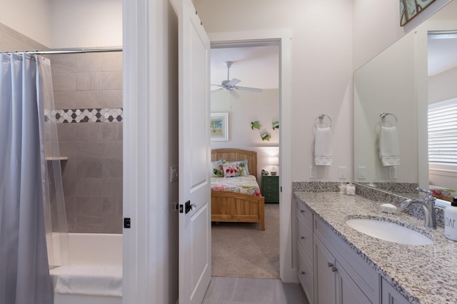 14210 9th Ter NE, Bradenton, FL 34212 - ensuite bathroom with a ceiling fan, vanity, and shower / bath combo