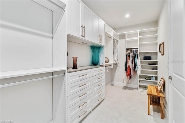 view of walk in closet