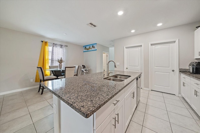 1723 Fred Ives St, Ruskin, FL 33570 - kitchen featuring light tile patterned floors, visible vents, a sink, and dishwasher