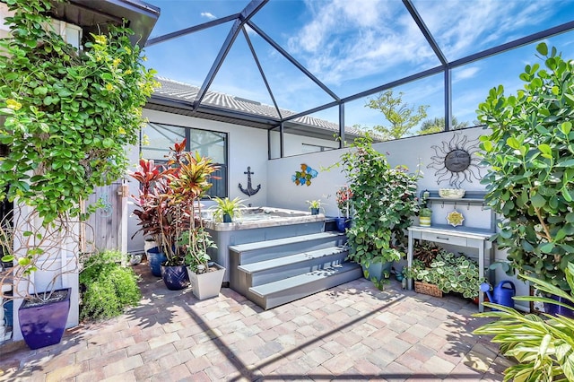 12291 Myrtle Bay Ct, Sarasota, FL 34238 - view of patio with glass enclosure
