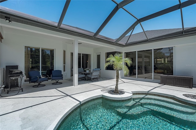 3806 155th Ave E, Parrish, FL 34219 - outdoor pool featuring a patio and a lanai