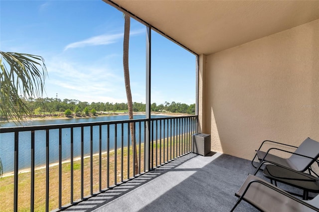 balcony with a water view
