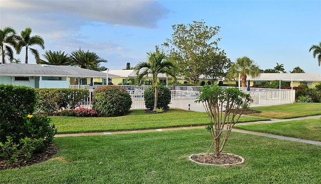 view of yard with fence