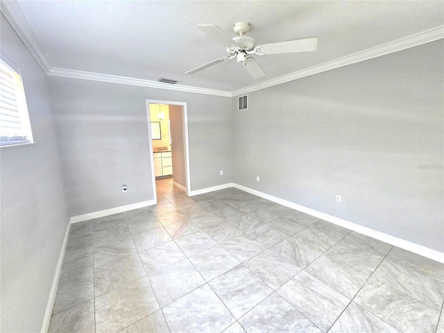 2204 34th St W, Bradenton, FL 34205 - unfurnished room featuring ceiling fan, crown molding, and baseboards