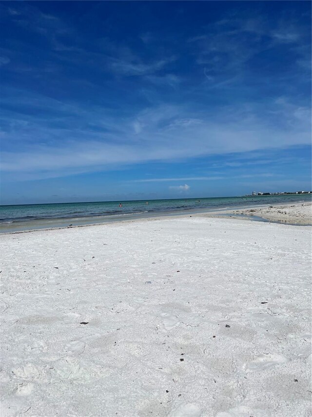 property view of water featuring a view of the beach