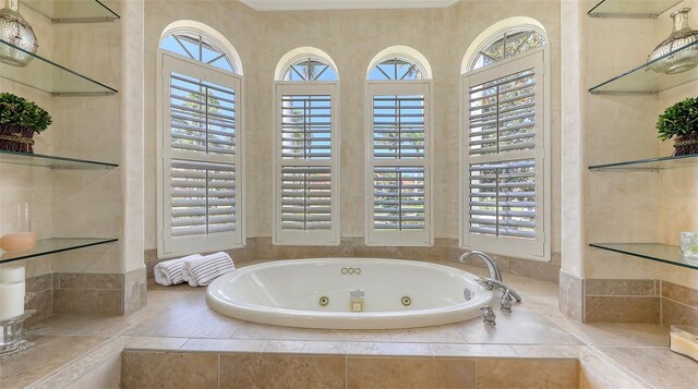 bathroom with a whirlpool tub
