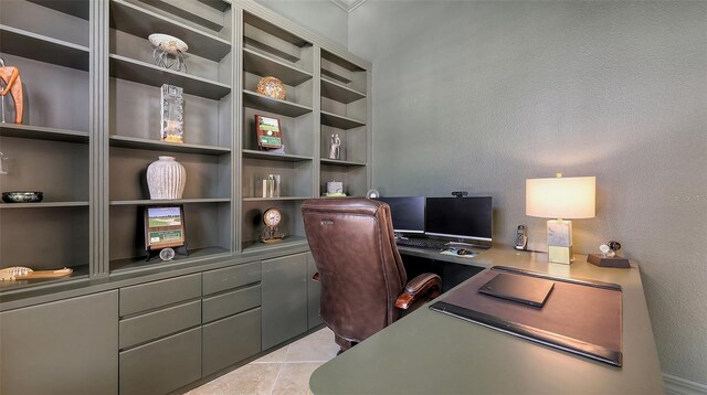 office featuring light tile patterned flooring