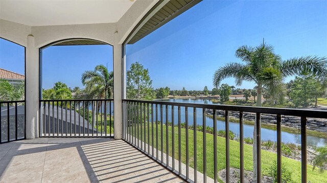 balcony with a water view