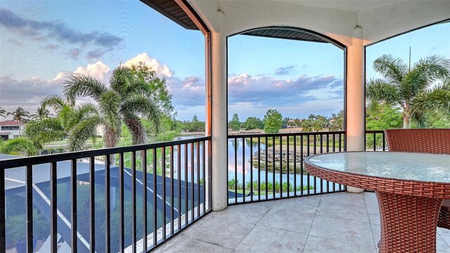 balcony with a water view