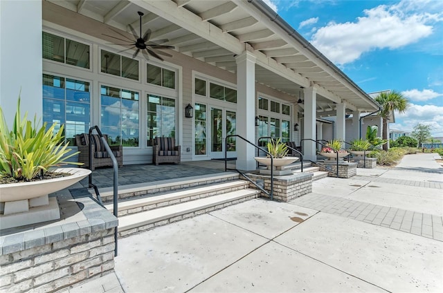 view of patio / terrace featuring a ceiling fan