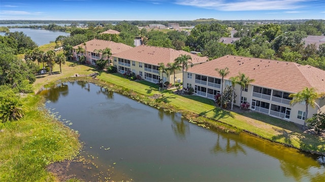 aerial view of a nearby body of water